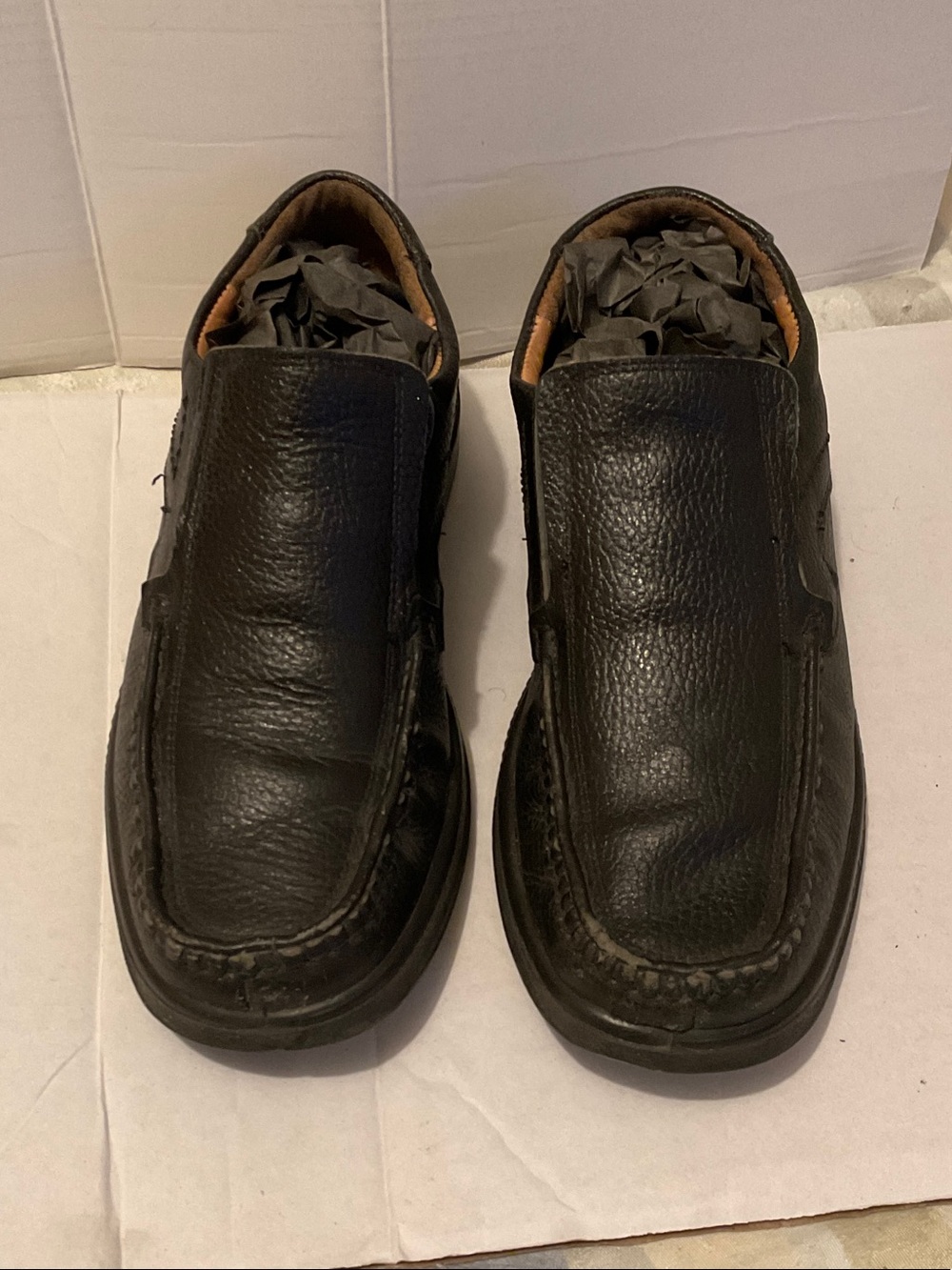 Men's Black Leather Slip-On Casual Loafers 🎁 Free on bundles